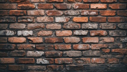Naklejka premium Rustic brick wall texture showcasing weathered and aged elements for grunge backgrounds and architectural design projects