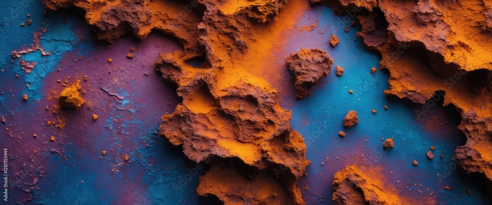 Poster rusty texture and vibrant color pattern seamless background for design projects and artistic applica