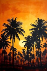 painting with a sunset view