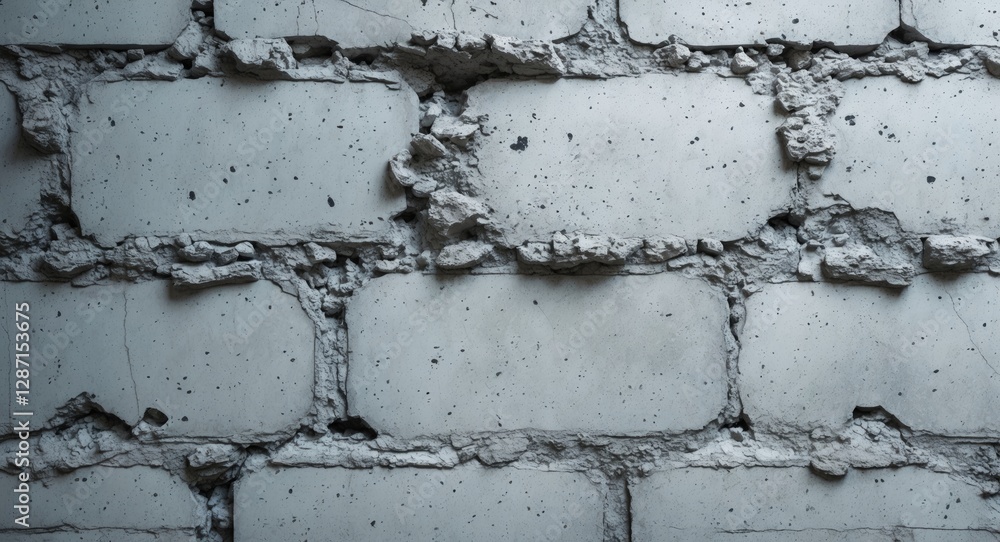 Poster white concrete wall texture with grunge details featuring a cement block pattern suitable for backgr
