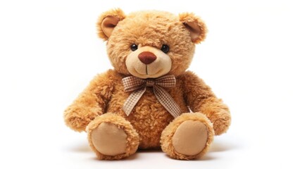 Obraz premium Plush Teddy Bear on White Background