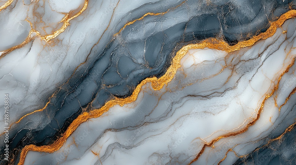 Poster an abstract pattern features marble with golden veins throughout its surfaces