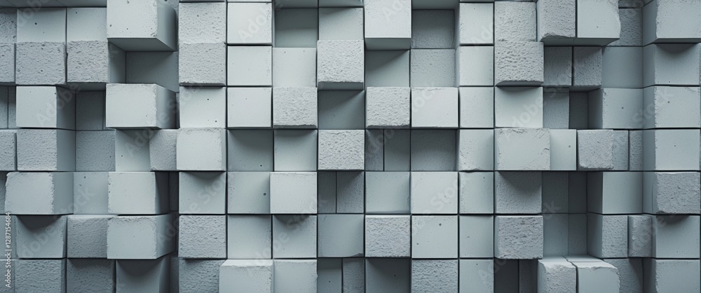 Aufkleber modern textured concrete wall with cubic pattern in neutral tones perfect for backgrounds and interi