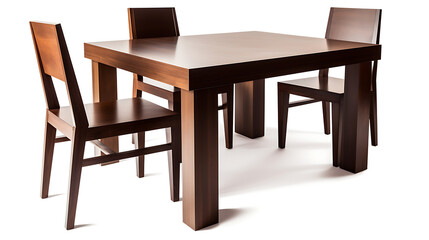 A wooden table with four chairs around it