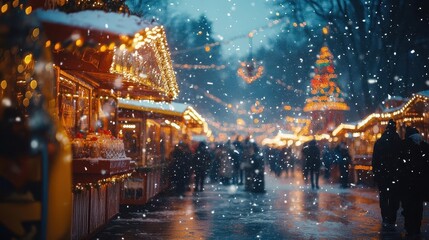 Attending a winter carnival with glowing AR event highlights, vibrant festive atmosphere, dynamic lighting, photorealistic