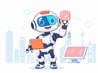 Robotic Automation in Modern Technology Vector Design