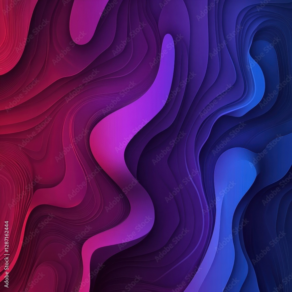 Poster vibrant abstract background showcasing flowing curves and gradient colors in shades of red, pink, pu