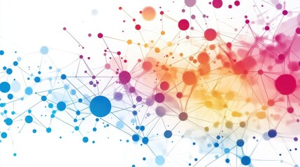 Network flat design top view theme information technology water color vivid. 