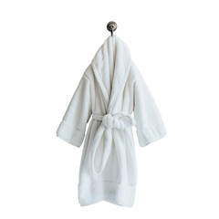 A Soft Fluffy Bathrobe Hanging in a Bathroom Isolated on Transparent Background