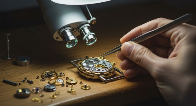 The Art of Watchmaking , A Watchmaker's Precision Work on a Classic Timepiece