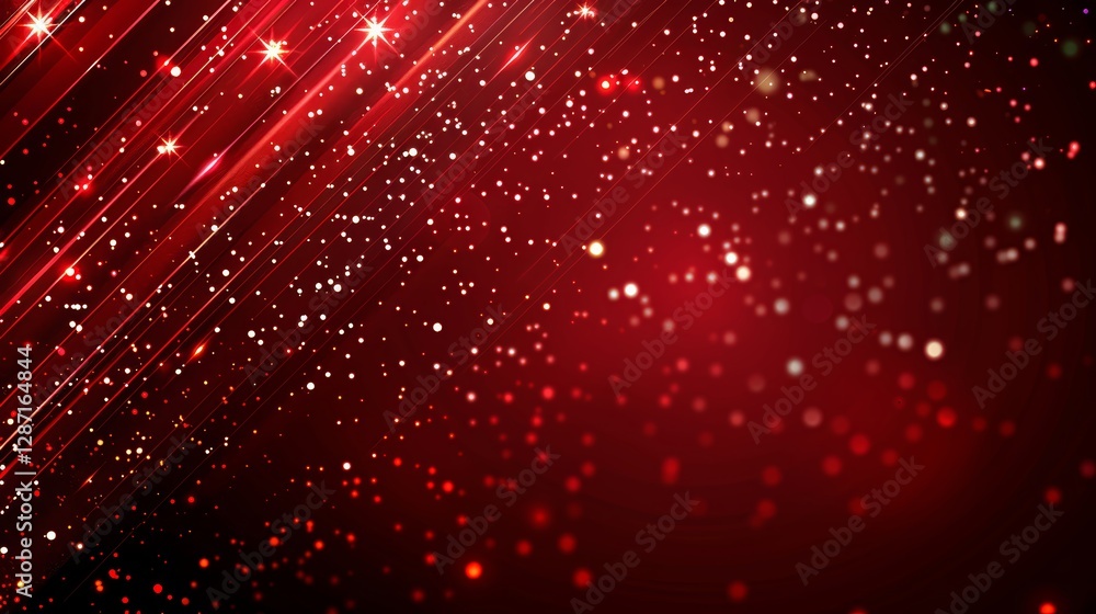 Poster this artistic composition showcases a dynamic mix of abstract red stripes layered over a blue patter