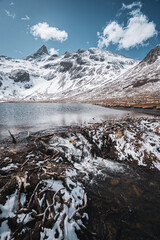 Laguna Nevada in Patagonia. Trekking in the city of Ushuaia
