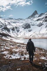 Laguna Nevada in Patagonia. Trekking in the city of Ushuaia