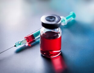 Medical syringe and ampoule with vaccine for public health campaign