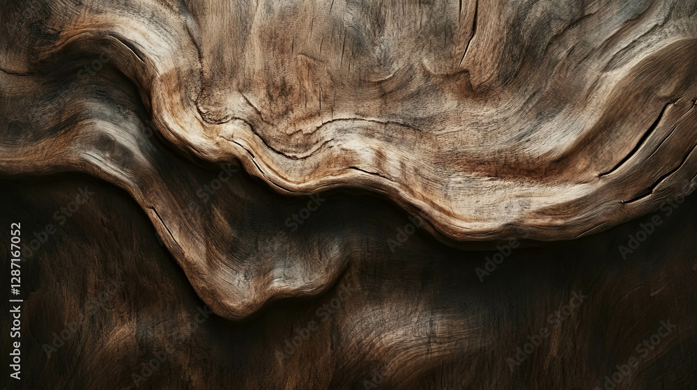 Poster walnut texture with matte finish and soft shadows for interior design and backgrounds