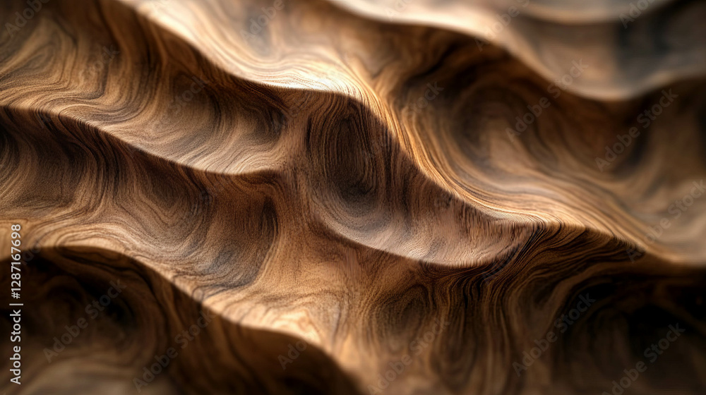 Poster walnut texture with tight grain and smooth surface for design projects