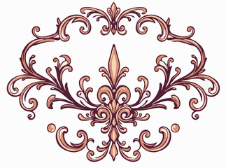 Elegant Baroque Ornamental Design Vector Illustration