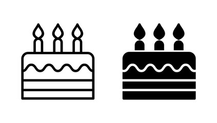 Cake icon vector. Cake sign and symbol. Birthday cake icon