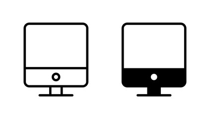 Computer icon vector. computer monitor sign and symbol