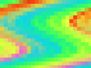 Colorful green yellow red pattern. Light green color domination. Green pattern background image. Bright colors mosaic and distortion gradient design texture 