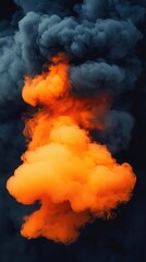A dark smokey orange and black background
