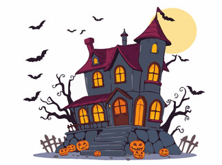 Haunted House Scary Halloween Background