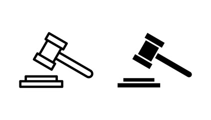 Gavel icon vector. judge gavel sign and symbol. law icon. auction hammer