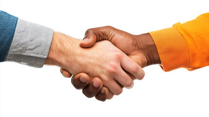 Diverse hands shaking in symbol of unity and collaboration