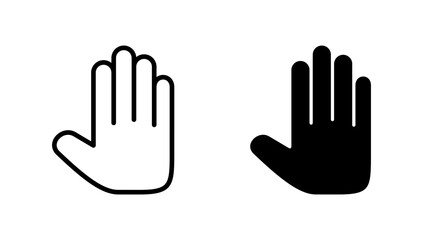 Hand icon vector. hand sign and symbol. palm