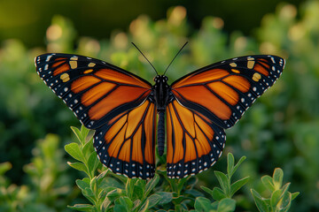 Fototapeta premium Monarch Butterfly Wings: A Close-Up View of Nature's Beauty