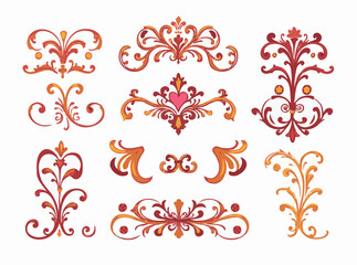 Baroque Artistic Flourishes Vector Bundle