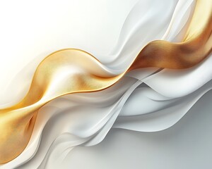 Abstract flowing gold and white fabric