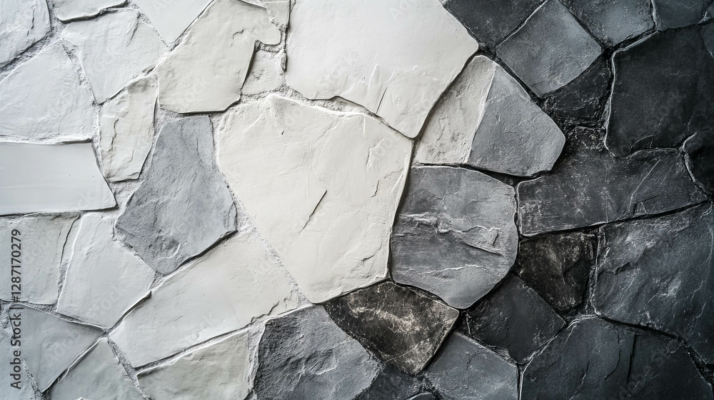 Poster modern abstract design with mixed texture of white and grey tiles
