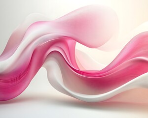 Abstract flowing pink and white fabrics