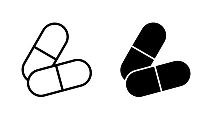 Pills icon vector. capsule icon. Drug sign and symbol
