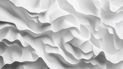 Fototapeta premium Abstract texture of white crinkled paper with smooth areas for creative design