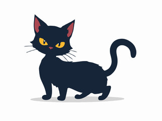 Obraz premium Mysterious Black Cat Silhouette Vector