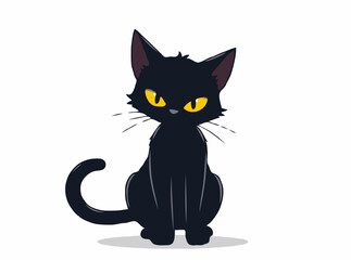 Mysterious Black Cat Silhouette Vector