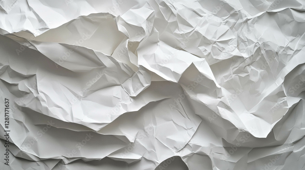 Poster abstract texture of white folded and layered paper for creative design projects