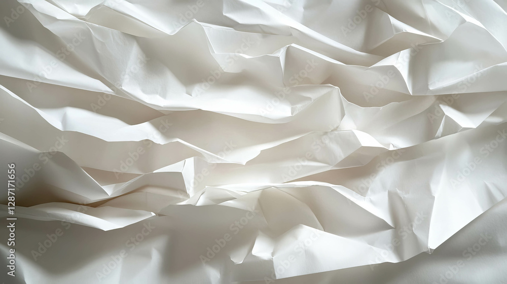 Poster abstract texture of white folded and layered paper for creative design background