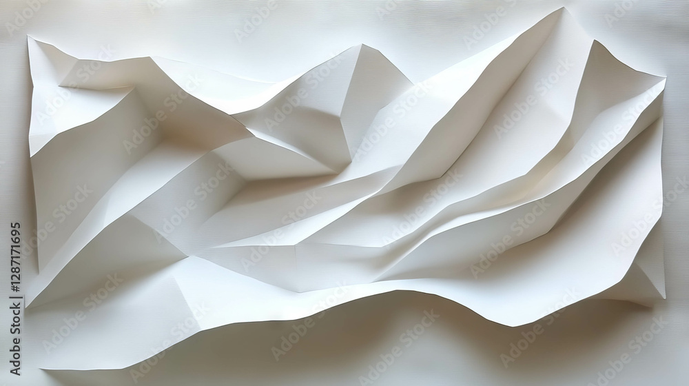 Aufkleber abstract design featuring texture of white folded and layered paper for creative projects