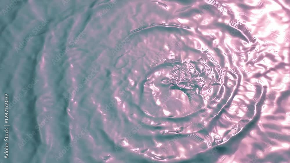Poster pink rippling water surface with soft reflections creating a calming effect, abstract background. pe