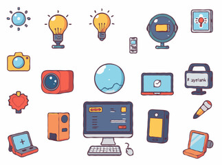 Innovative Technology Icons Set in Vector