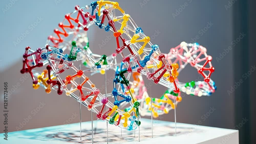 Poster a medium closeup of a 3d model of dna strands intertwined with tools representing editing mechanisms