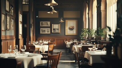 Elegant Restaurant Interior Sunlight