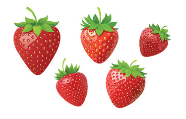 Red strawberry. vector, illustration on a white background. 紅色草莓，草莓圖案， 草莓