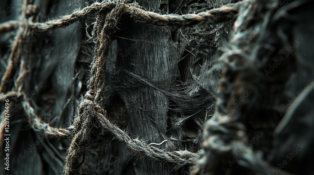Aufkleber rustic wooden texture with frayed strings for organic design elements