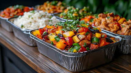 Delicious vegetable and meat meal prep