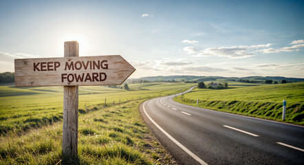 keep moving forward Text
