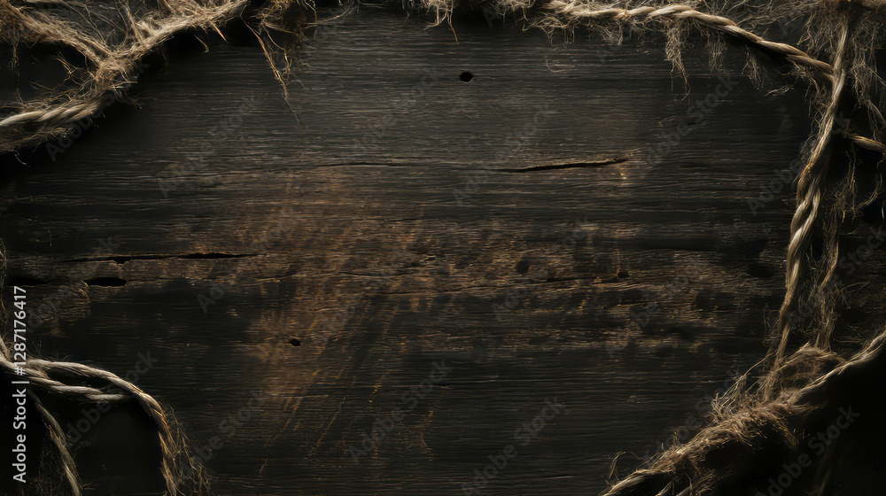 Aufkleber rustic wooden texture with frayed strings for creative background design